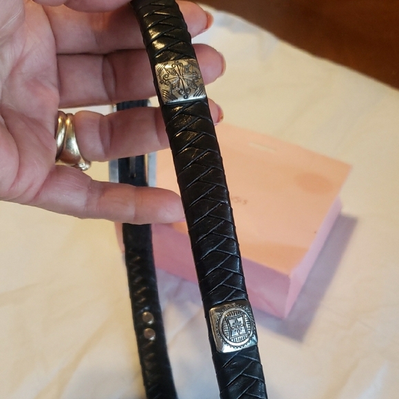 BRIGHTON Elegant Black Belt with Ornate Buckle,SIZE S 28 - Picture 7 of 7